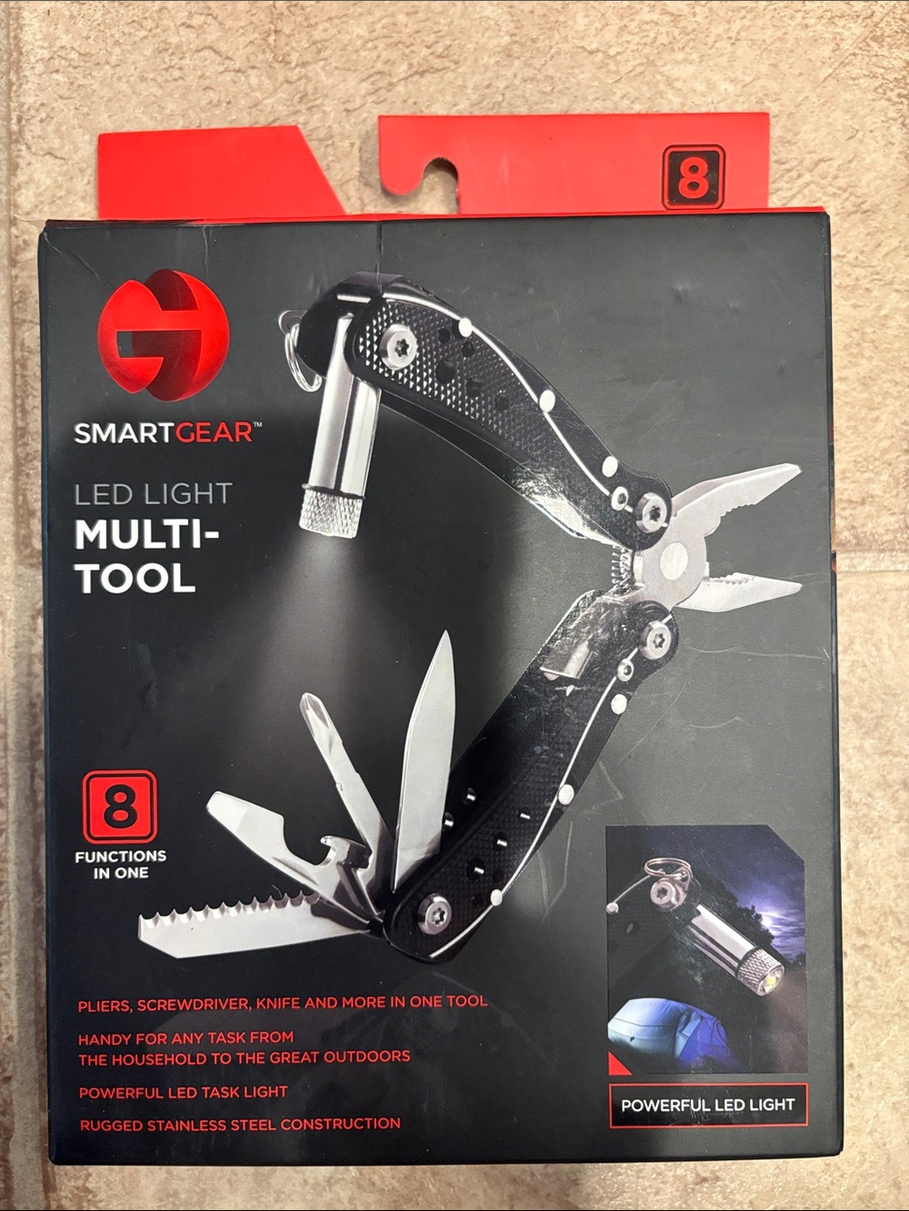 SmartGear LED Light Multi-Tool - 8 Function Pocket Tool NWOT
